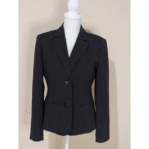 Talbots Women's Wool Blend Two Button Single Breasted Blazer Black Sz 6 NWT 8951